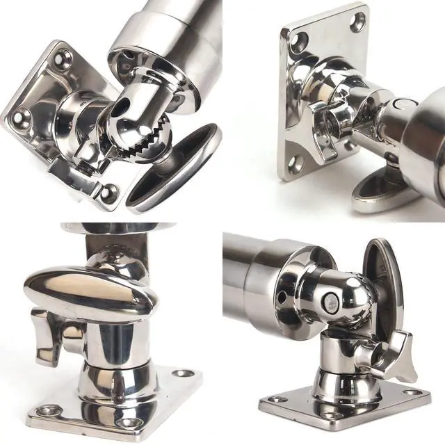Alt view image 6 of 7 - 2-Pack Stainless Steel Fishing Rod Holder | 360° Rotating Deck Mount | 1.8" Rod Compatibility | Trolling Rod Holder for Boats, Yachts & Kayaks