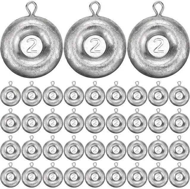 Main image of 36 Pieces Fishing Disc Sinkers Weights Disc Sinker Fishing Sinkers Weights for Saltwater Catfishing Trolling Surf Tackle