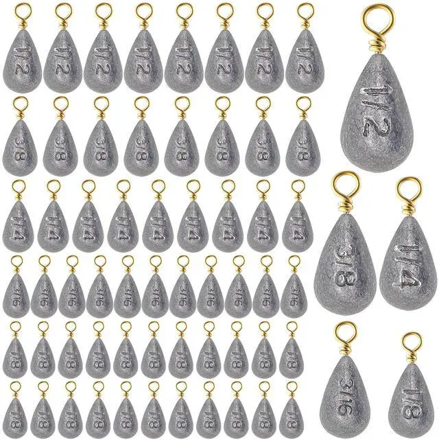 Main image of Bass Casting Swivel Bell Sinkers Fishing Weights Drop Shaped Fishing Sinkers Catfish Weights for Ocean Saltwater Surf Bass Casting Gear Tackle
