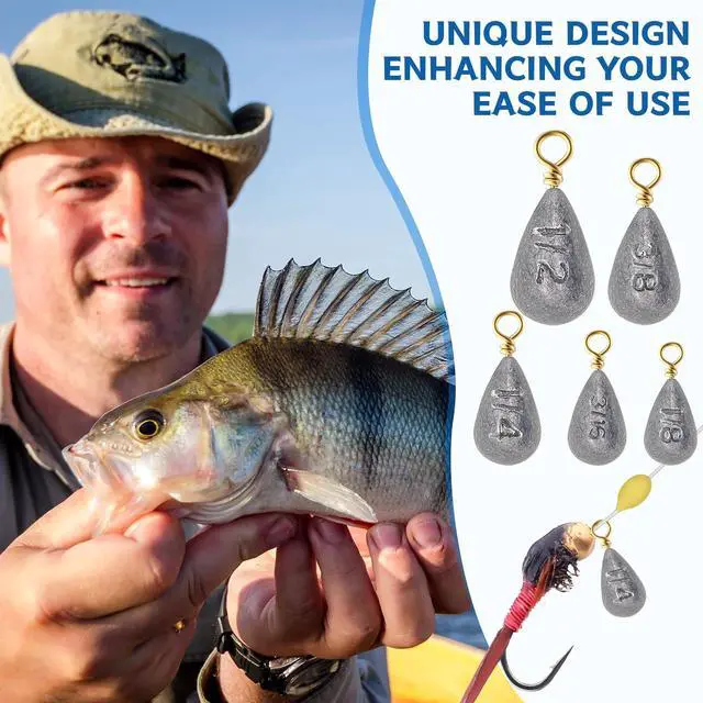 Alt view image 7 of 7 - Bass Casting Swivel Bell Sinkers Fishing Weights Drop Shaped Fishing Sinkers Catfish Weights for Ocean Saltwater Surf Bass Casting Gear Tackle