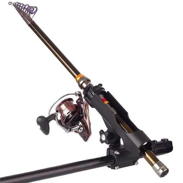 Alt view image 5 of 5 - Adjustable Black Fishing Rod Holder for Boat Kayak Swivel Side Mount Kits Tackle