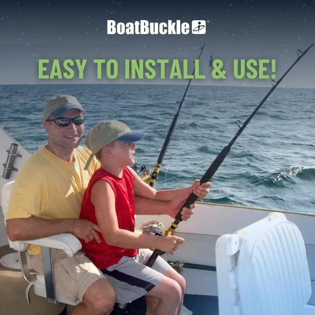 Alt view image 7 of 7 - F14200A 24-Inch Self-Retracting Fishing Rod Holder for Boat, Retractable Tie Down Rod Straps for Boat Deck Mount/Gunwale