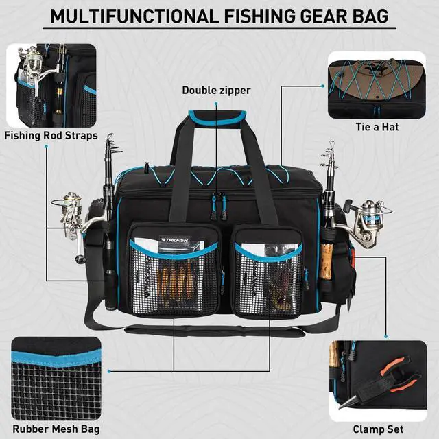 Alt view image 3 of 7 - Waterproof Large Fishing Tackle Bag for 3600/3700 Tackle Box | Portable and Comfortable Fishing Tackle Bags with Waterproof Soft Bottom Suitable for Saltwater & Freshwater Fishing