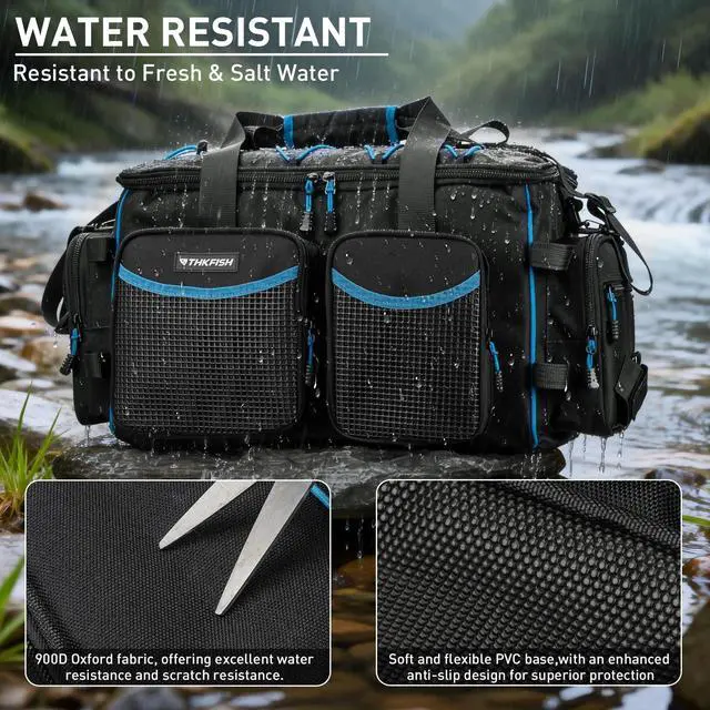 Alt view image 2 of 7 - Waterproof Large Fishing Tackle Bag for 3600/3700 Tackle Box | Portable and Comfortable Fishing Tackle Bags with Waterproof Soft Bottom Suitable for Saltwater & Freshwater Fishing