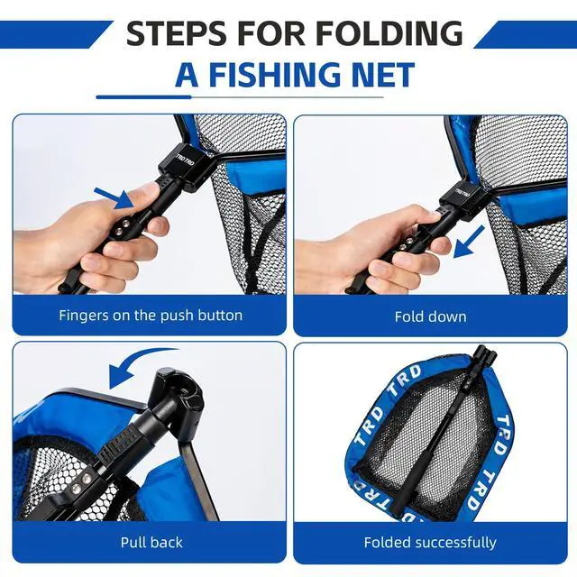 Alt view image 6 of 7 - AluFloat X1 Fishing Net with Handle (Fish Net) - Floating Foldable Rubber-Coated Deep Mesh Landing Net for Bass & Fly Fishing - Fishing Gear, Kayak Accessories, Fishing Accessories