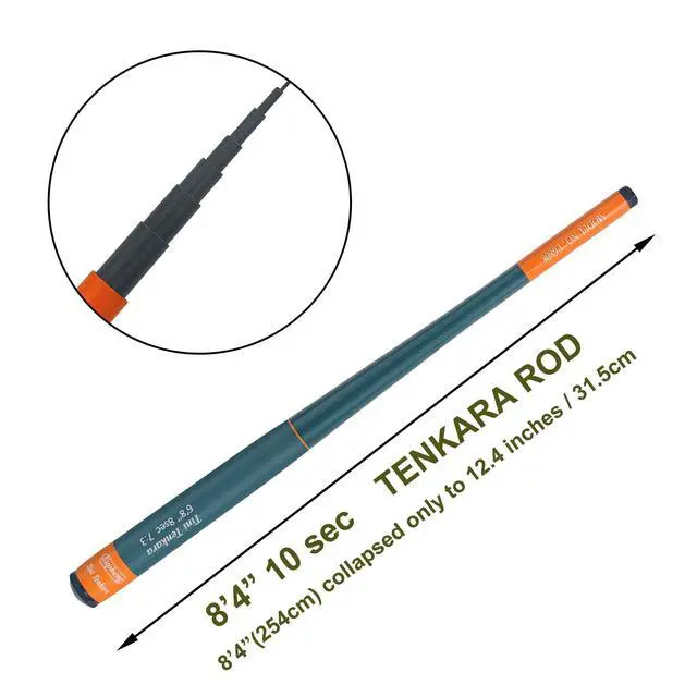 Alt view image 3 of 5 - Tini Tenkara Rod Carbon Fiber 7:3 Action in 6/7/8/9ft, Beginner Friendly Tenkara Fishing Rod, Ideal Portable Telescopic Rod for Stream & Trout Fishing