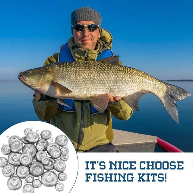 Alt view image 7 of 7 - 36 Pieces Fishing Disc Sinkers Weights Disc Sinker Fishing Sinkers Weights for Saltwater Catfishing Trolling Surf Tackle