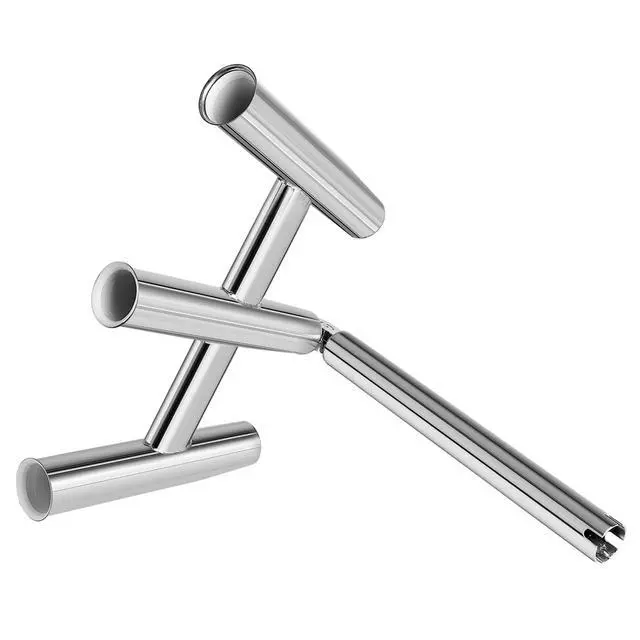 Alt view image 4 of 7 - 3 Tube Fishing Rod Holders,Polished Stainless Steel Trident Outrigger Stylish Rod Holder,Adjustable Kite Fishing Mount 3-Rod Holder