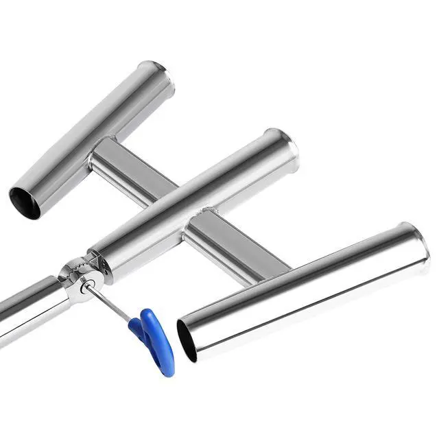 Alt view image 5 of 7 - 3 Tube Fishing Rod Holders,Polished Stainless Steel Trident Outrigger Stylish Rod Holder,Adjustable Kite Fishing Mount 3-Rod Holder