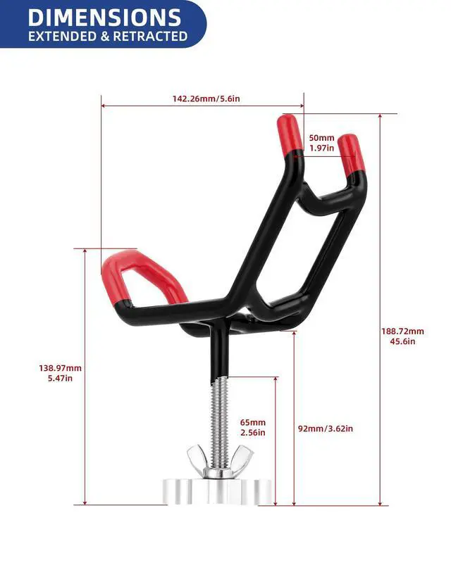 Alt view image 6 of 7 - Dual-Angle Boat Fishing Rod Holder Rest, 4 Pack, 5° & 25° V-Shape Rod Cradle with Anti-Slip Rubber Tips, 3/8-16 Thread Mount