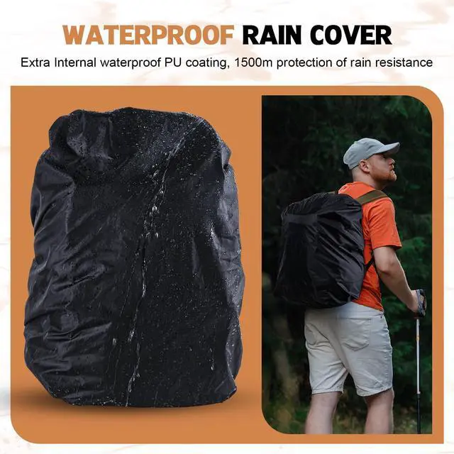 Alt view image 6 of 7 - Fishing Backpack, 53L 600D Water-Resistant Insulated Tackle Backpack with Cooler, Rod Holders, 8 Lure Pockets, Rain Cover, Gear Storage Large Fishing Bag for Camping Hiking(Without Tackle Box)