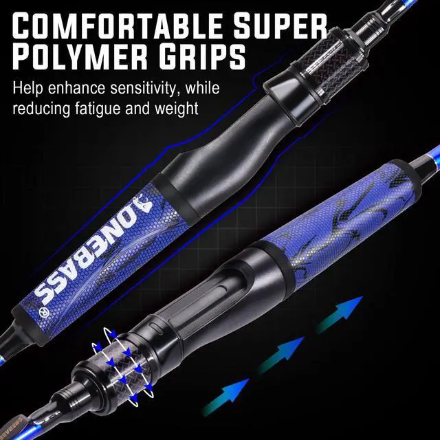 Alt view image 3 of 7 - Fishing Rods,IM7 Graphite Spinning Rod & Casting Rod, 2 Pc Strong Quality Baitcasting Rod with Super Polymer Handle