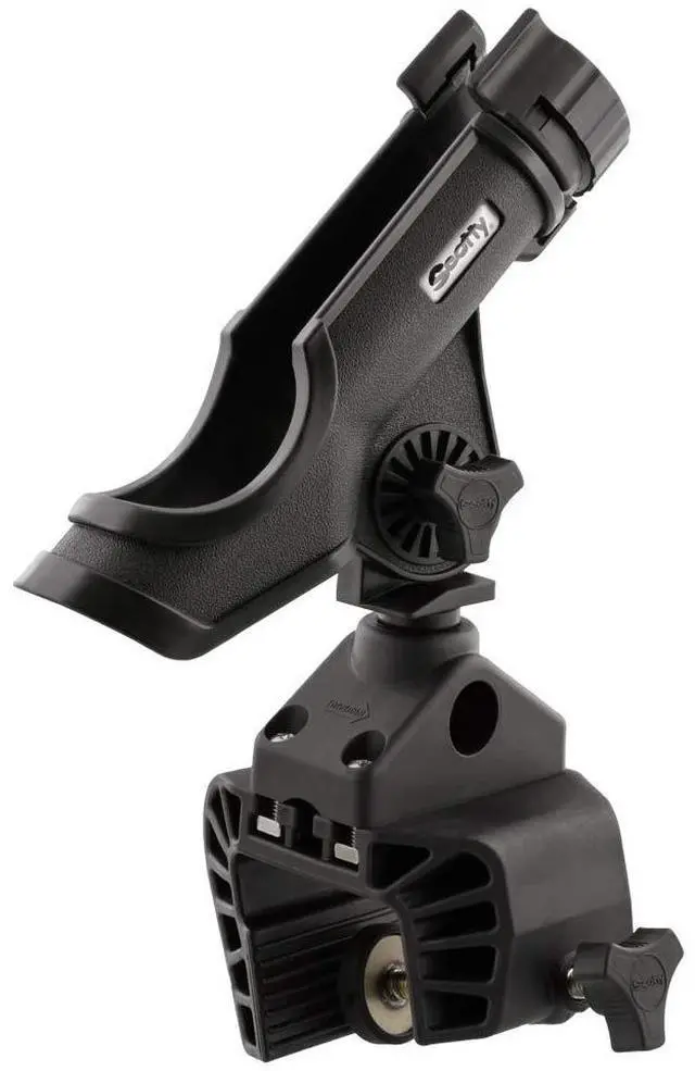 Main image of 339-BK Power Lock Rod Holder with Clamp Mount, BLACK | Non-Permanent Mounting Solution For Your Watercraft