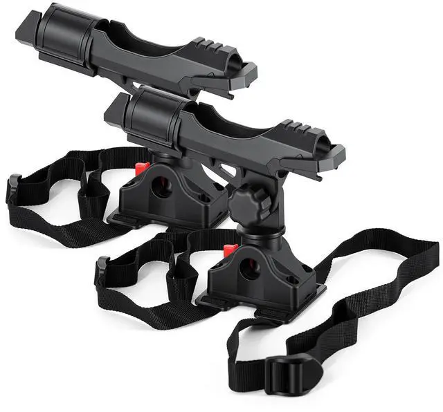 Main image of Fishing Boat Rods Holder with Mount Bracket - 360 Degree Adjustable for Fishing Pole Rods - Ideal for Boats and Kayaks, 2 Pack