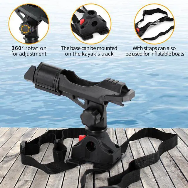 Alt view image 2 of 7 - Fishing Boat Rods Holder with Mount Bracket - 360 Degree Adjustable for Fishing Pole Rods - Ideal for Boats and Kayaks, 2 Pack