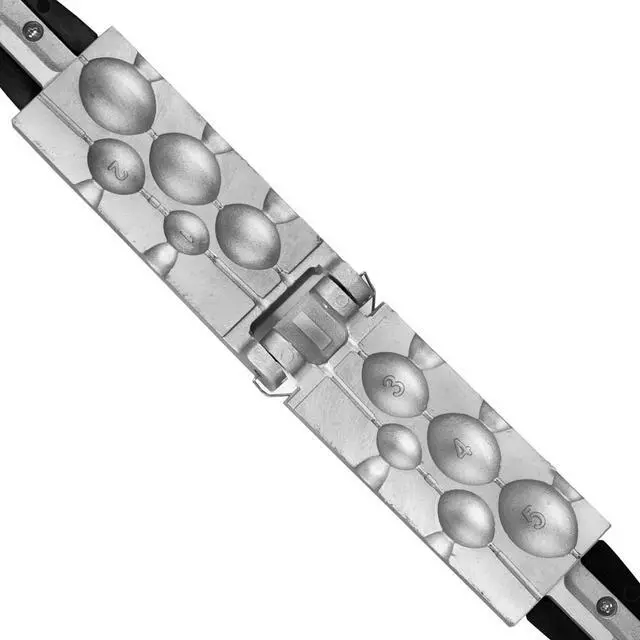 Alt view image 7 of 7 - Egg Sinker Mold Fishing Weight Molds with 5 Mold Cavities,1oz, 2oz, 3oz, 4oz, 5oz, Lead Sinker Molds with 2 Pull Pin