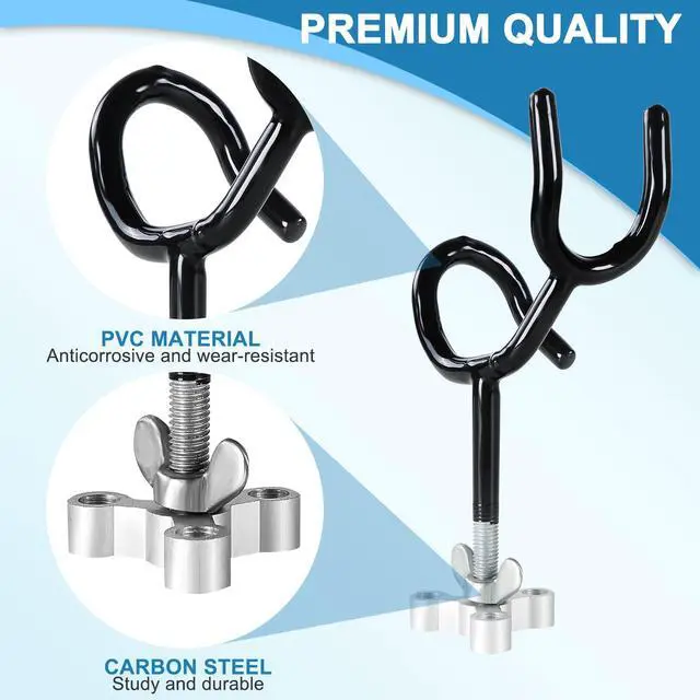 Alt view image 4 of 6 - Fishing Rod Holders for Boat 8Pcs of 20 Degree 4 Inch | Sure Grip Steel Rod Boat Holder Fishing Rod Holder with Mounting Base Boat Rod Holders for Fishing