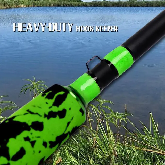 Alt view image 7 of 7 - Catfish Fishing Rods 7'6"/8'6"/10'Green Catfish Rod 1 Piece/2 Piece Portable Travel Catfishing Rod Fishing Catfish Casting/Spinning Rod with Camo Eva Handle