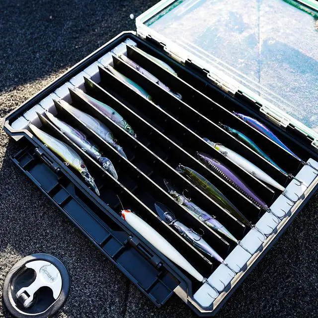 Alt view image 2 of 7 - Evolution Fishing BallistiX Twitch Tackle Tray - Waterproof, Jerkbait & Topwater Tackle Storage Box, Anti-Corrosion, One Hand Latch, Clear Lid, Lure Box