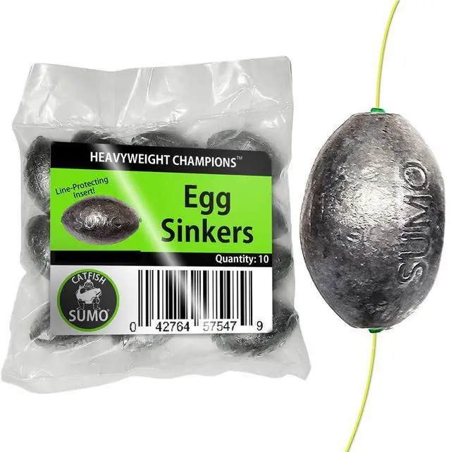 Main image of Egg Lead Sinker Weights with Line-Protecting Inserts to Guard Against Damage (1-8oz)