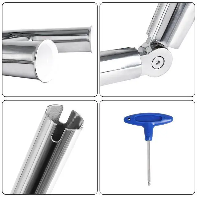 Alt view image 3 of 7 - 3 Tube Fishing Rod Holders,Polished Stainless Steel Trident Outrigger Stylish Rod Holder,Adjustable Kite Fishing Mount 3-Rod Holder