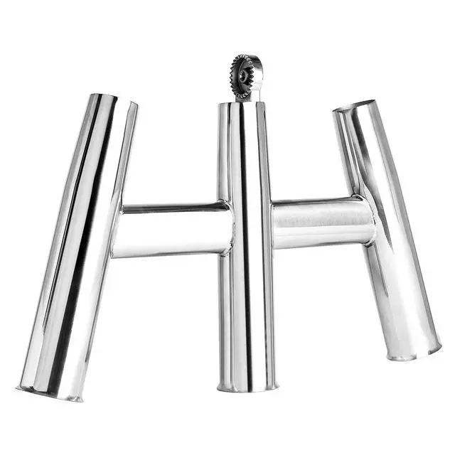 Alt view image 7 of 7 - 3 Tube Fishing Rod Holders,Polished Stainless Steel Trident Outrigger Stylish Rod Holder,Adjustable Kite Fishing Mount 3-Rod Holder
