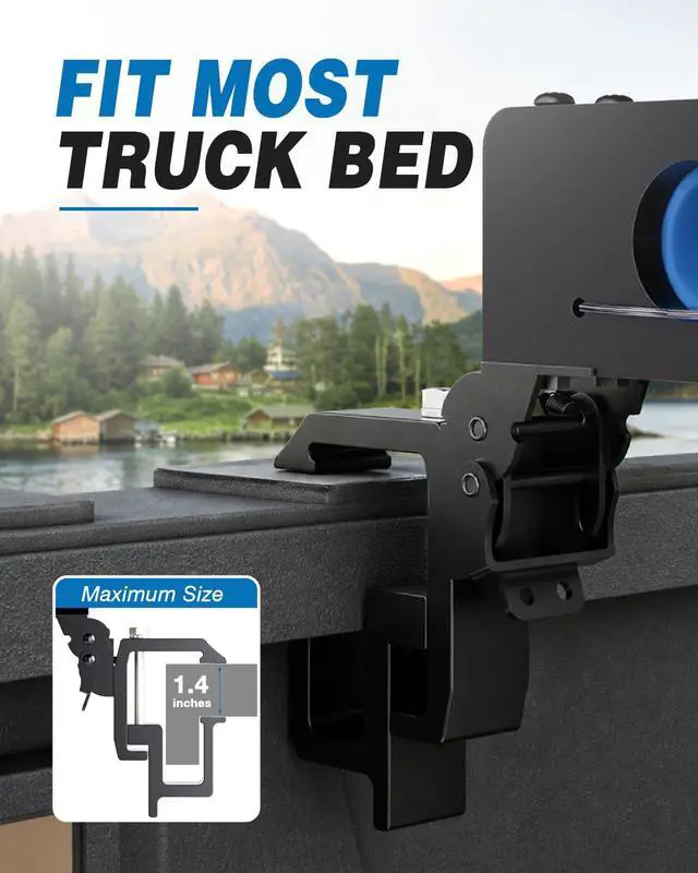 Alt view image 2 of 7 - Fishing Pole Rack for Truck Bed Fishing Rod Holder Truck Fishing Pole Holder Holds up to 8 Rods or 4 Fly Rods Storage Organizer for Ford F150 Dodge Ram Tundra