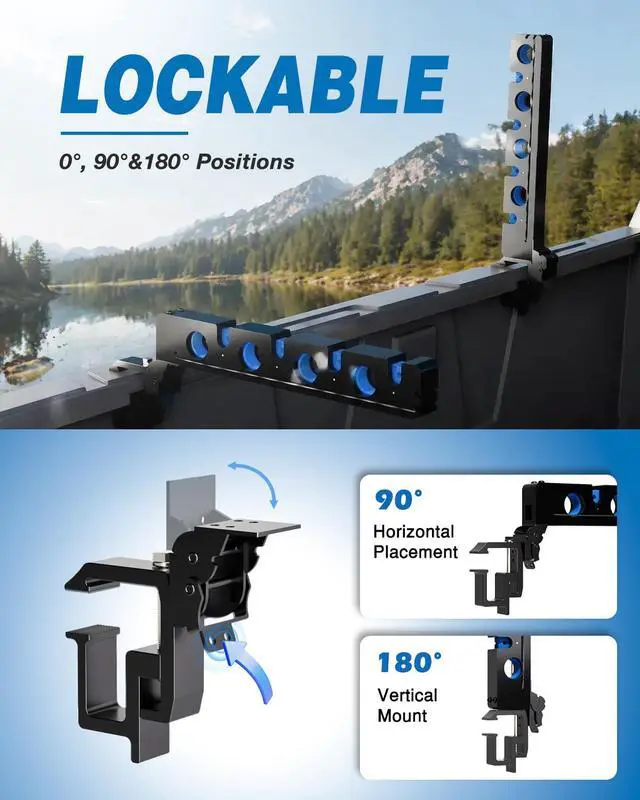 Alt view image 4 of 7 - Fishing Pole Rack for Truck Bed Fishing Rod Holder Truck Fishing Pole Holder Holds up to 8 Rods or 4 Fly Rods Storage Organizer for Ford F150 Dodge Ram Tundra