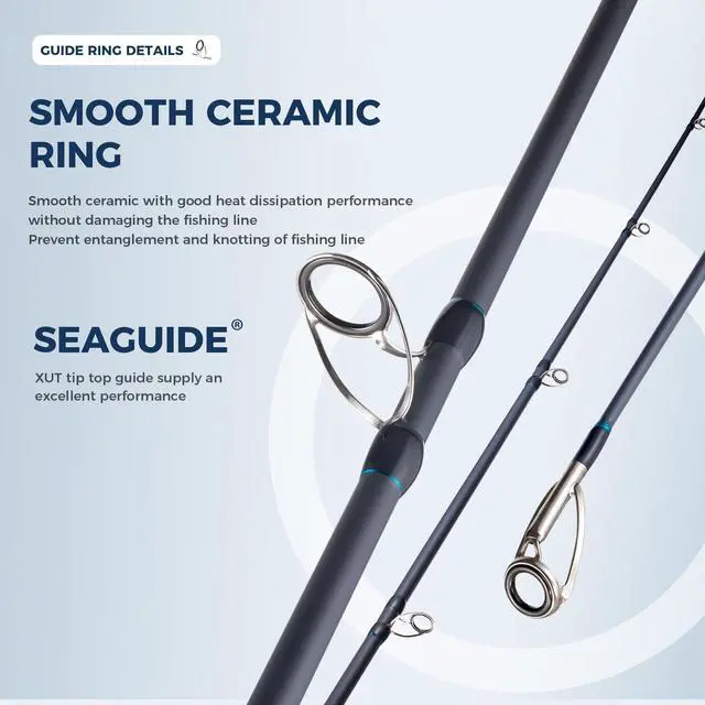 Alt view image 3 of 7 - Surf Rod Graphite Surf Spinning Fishing Rod with Seaguide Reel Seat