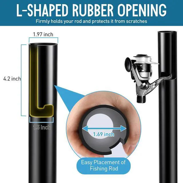 Alt view image 4 of 7 - Sand Spikes for Surf Fishing, 2-Stage Sand Spike Rod Holder, Surf Rod Holder with Alumina Sharp Tip and Welded Foot Plate, Stable Fishing-Rod Stand for Beach, Shoreline, River Bank