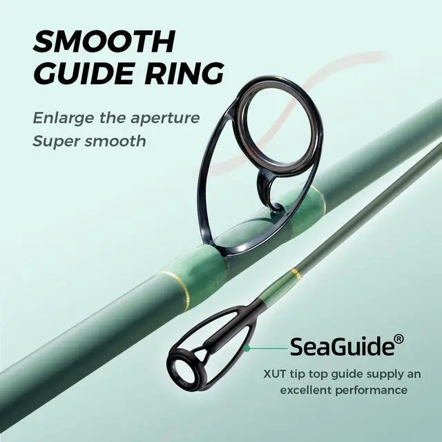 Alt view image 3 of 7 - Carbon Fiber Surf Rod Saltwater Surf Spinning Fishing Rod with Seaguide Reel Seat