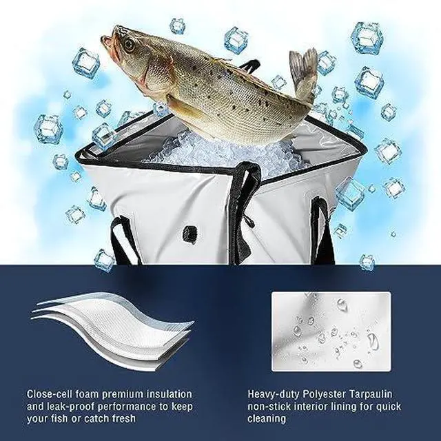 Alt view image 6 of 6 - Insulated Cooler Bag - 20x18in Bait Cooler, Waterproof Fish Kill Bag