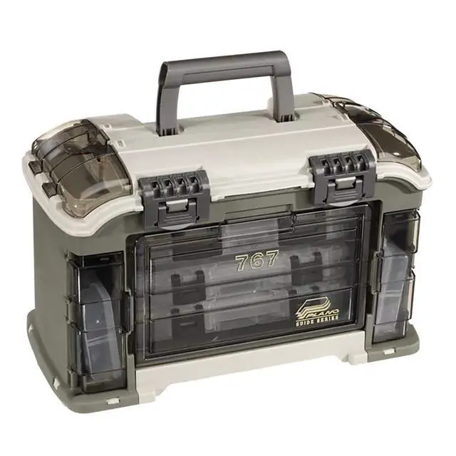 Alt view image 3 of 4 - Elite Series Ultimate Angled Tackle System, Graphite & Sandstone, Includes 6 StowAway Utility Boxes, Premium Tackle Storage for Fishing Gear and Accessories, Waterproof Case
