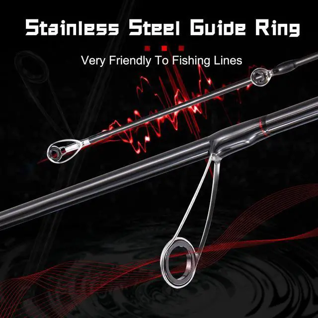 Alt view image 2 of 7 - Fishing Rods, Spinning Rods and Casting Fishing Rods, with Full Carbon Fiber Handle, 24T Carbon Fiber 2PCS Fishing Pole for Long Casting Bass, Trout, Panfish