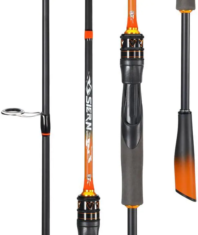Main image of IM6 Graphite Fishing Rod 2-Piece Casting & Spinning Rod, Stainless Steel Guides with Zirconium Rings, EVA & SuperPolymer Split Handle,Hook Keeper for Bass Walleye Pike