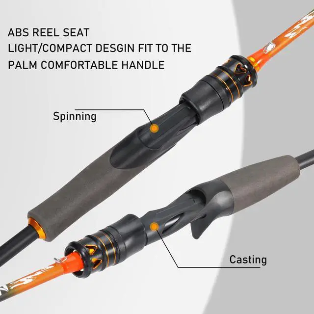 Alt view image 3 of 7 - IM6 Graphite Fishing Rod 2-Piece Casting & Spinning Rod, Stainless Steel Guides with Zirconium Rings, EVA & SuperPolymer Split Handle,Hook Keeper for Bass Walleye Pike
