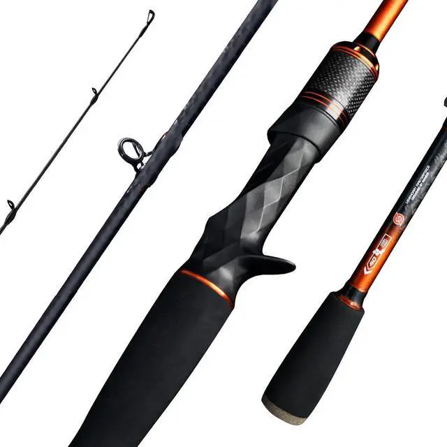 Main image of CastX Medium Heavy Fishing Rod, ML 2 Piece | Saltwater Freshwater Baitcaster Rod, Fast Action, 40T Carbon Fiber, EVA & Cork Grip, Zirconia Ring