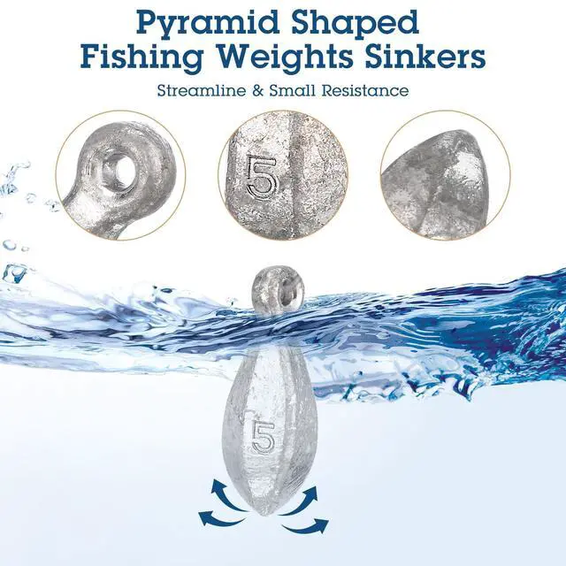 Alt view image 5 of 7 - 27 Pcs Bank Sinker Fishing Sinkers Weights Bank Weights for Ocean Saltwater Freshwater Surf Bass Catfish Fishing Casting Gear Tackle