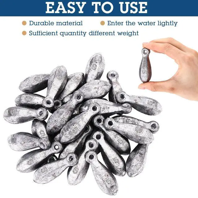 Alt view image 6 of 7 - 27 Pcs Bank Sinker Fishing Sinkers Weights Bank Weights for Ocean Saltwater Freshwater Surf Bass Catfish Fishing Casting Gear Tackle