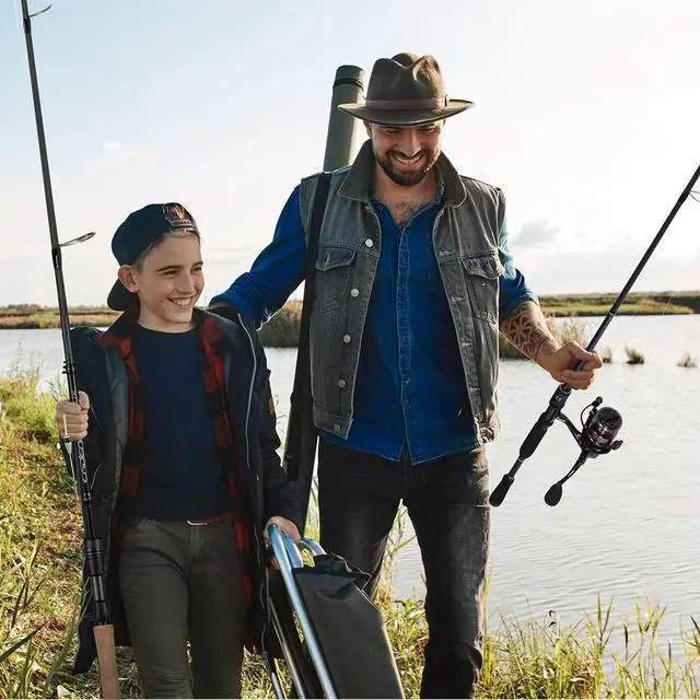 Alt view image 6 of 6 - 2 Piece Spinning Rod, 6.6-7 Feet Travel Fishing Rod - Both Use in Day Nighttime with 30-Ton Carbon Blank Easy to Use for Various Inland Lake