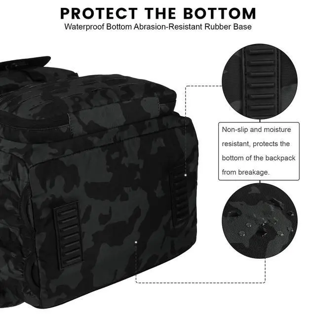 Alt view image 7 of 7 - Fishing Backpack with Rod Holders & Cooler, 40L Fishing Tackle Bag Fishing Tackle Storage Backpack Fishing Gear for Camping, Black Camo