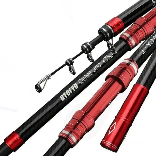 Main image of Telescopic Fishing Rod, Carbon Fiber Travel Surf Rod, Spinning Power Lure 2-9Oz, 20-50LBMedium-Heavy Throwing Surfcasting Baitcasting Pole, Distance Throwing Fishing Rod