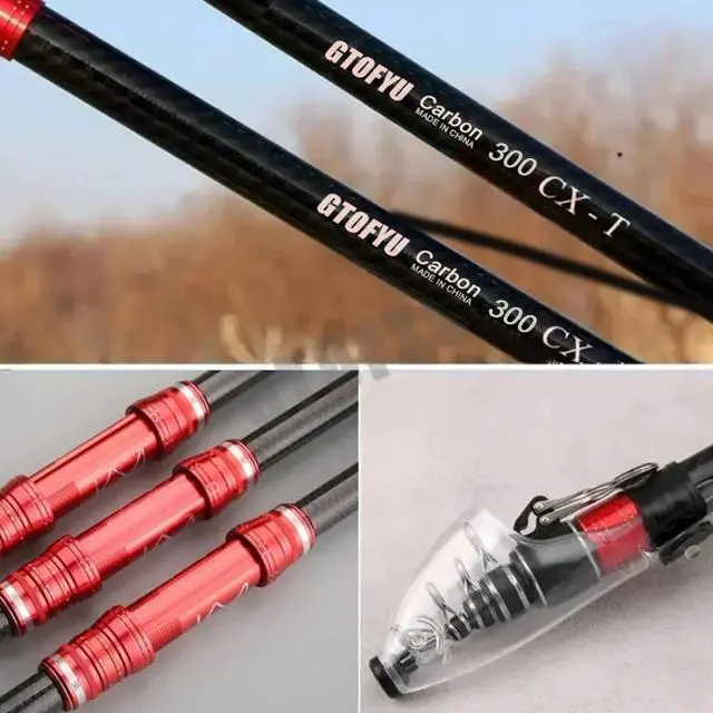 Alt view image 6 of 7 - Telescopic Fishing Rod, Carbon Fiber Travel Surf Rod, Spinning Power Lure 2-9Oz, 20-50LBMedium-Heavy Throwing Surfcasting Baitcasting Pole, Distance Throwing Fishing Rod