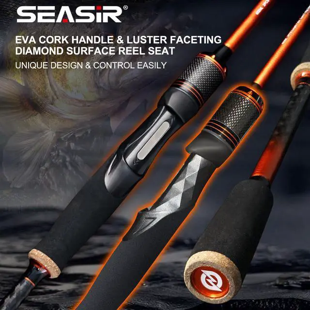 Alt view image 2 of 7 - CastX Medium Heavy Fishing Rod, ML 2 Piece | Saltwater Freshwater Baitcaster Rod, Fast Action, 40T Carbon Fiber, EVA & Cork Grip, Zirconia Ring