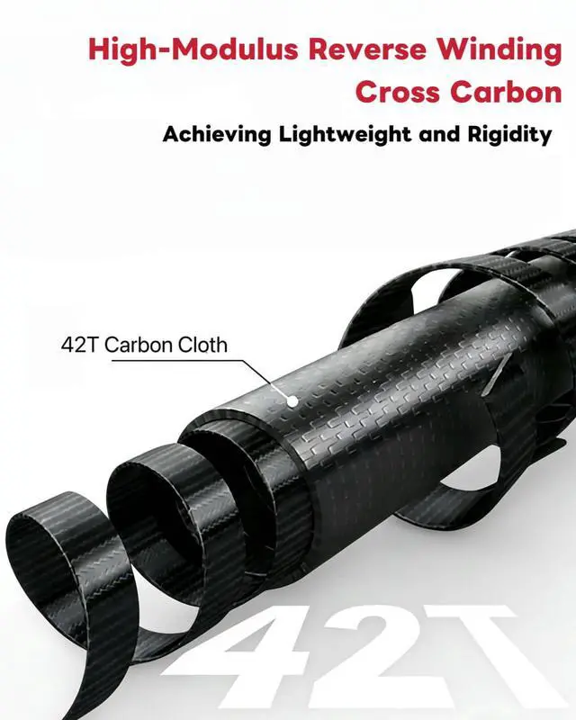 Alt view image 3 of 7 - Telescopic Fishing Rod - Lightweight 42T Carbon Fiber Portable Travel Rod for Freshwater River Fishing, Beginner & Kid Friendly 5.9ft/6.9ft/7.9ft/8.9ft/9.9ft/10.9ft