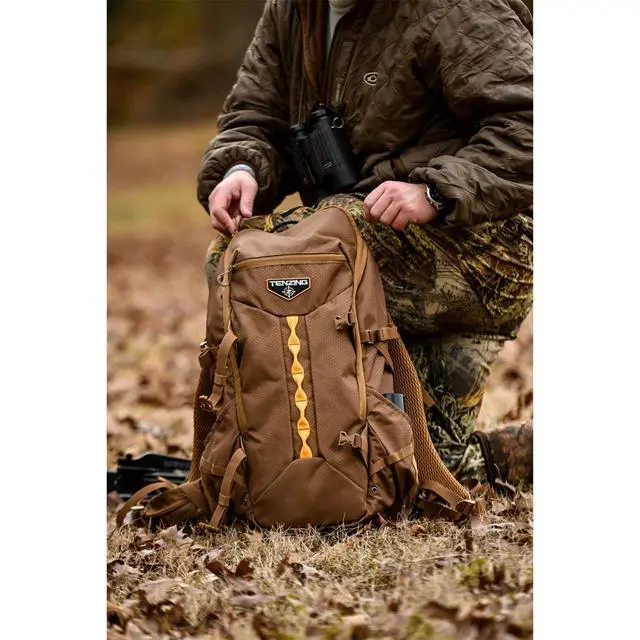 Alt view image 5 of 7 - 2100 Whitetail Day Pack, Buckskin Tan Hydration Bladder Compatible Durable Camo Backpack with 4 Compartments & 15 Organizational Pockets for Hunting Gear and Equipment