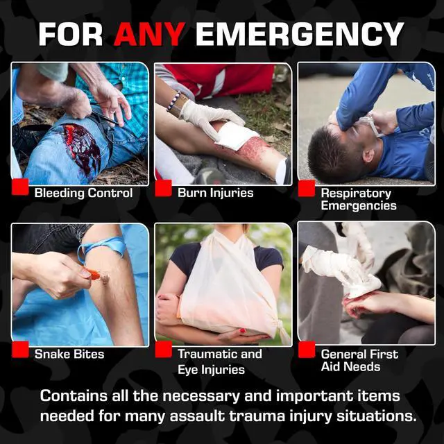 Alt view image 5 of 7 - Rucksack Assault Trauma Tactical Kit Feat. SOF Tourniquet, Chest Seals, Clotting Gauze Red