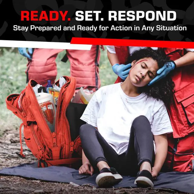 Alt view image 6 of 7 - Rucksack Assault Trauma Tactical Kit Feat. SOF Tourniquet, Chest Seals, Clotting Gauze Red