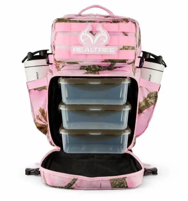 Main image of 35L Meal Prep Management Backpack (Realtree APX Flushing Pink) | Easily Store & Organize Food Storage Containers w/Built-In Lunch Box, Cooler, Travel, Insulated Bag
