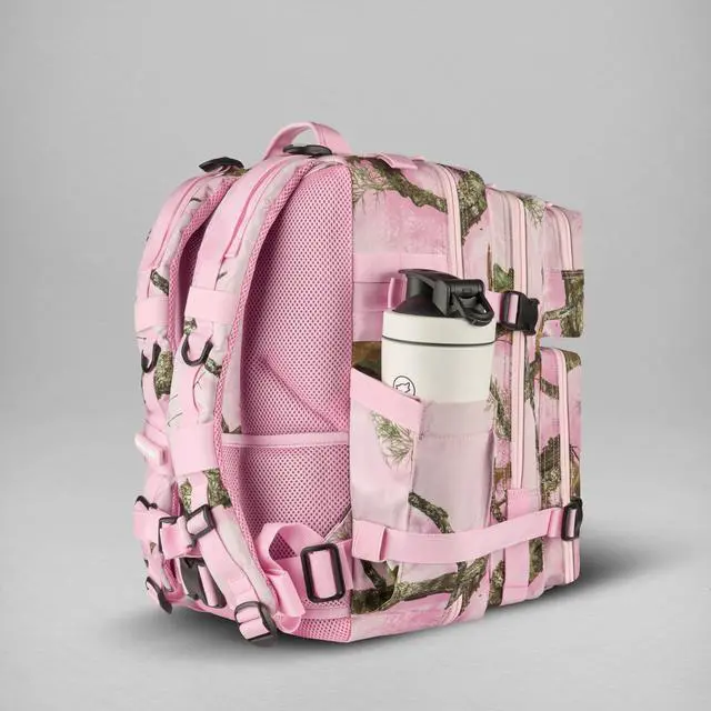 Alt view image 6 of 7 - 35L Meal Prep Management Backpack (Realtree APX Flushing Pink) | Easily Store & Organize Food Storage Containers w/Built-In Lunch Box, Cooler, Travel, Insulated Bag